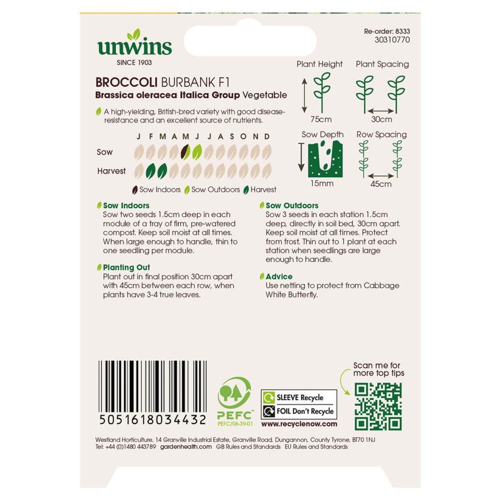 Unwins Broccoli Burbank Seeds 5051618034432 2